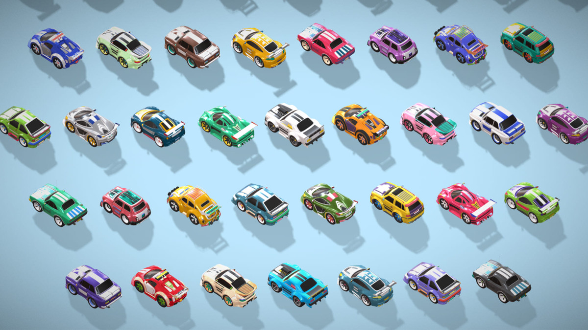 Tiny Sports Car Pack - 66 Low Poly Cute Toon Style Mini Racing Cars Chibi Style
