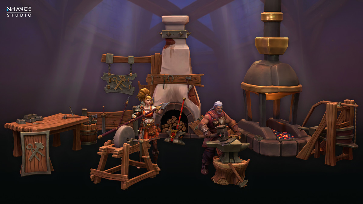 Stylized Blacksmith’s Forge: NPCs & Props Pack