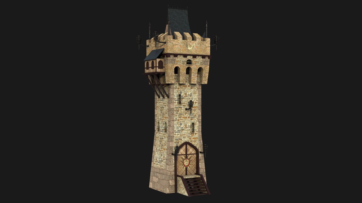 Castle Watch Tower 01 URP HDRP Textures