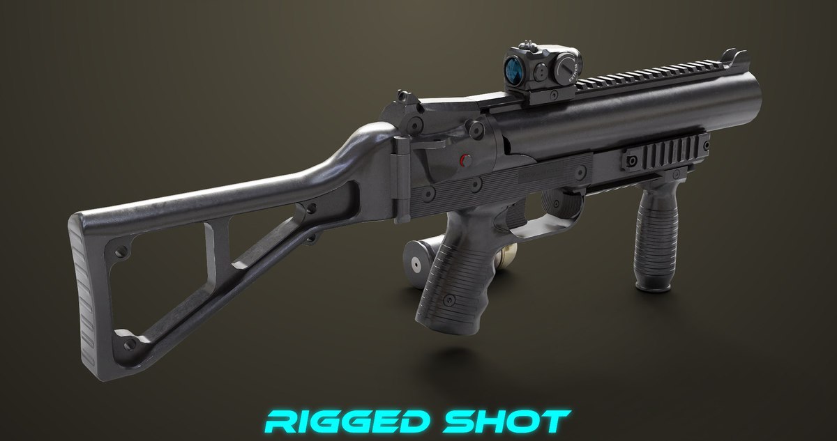 6 Grenade Launcher Black URP HDRP Textures