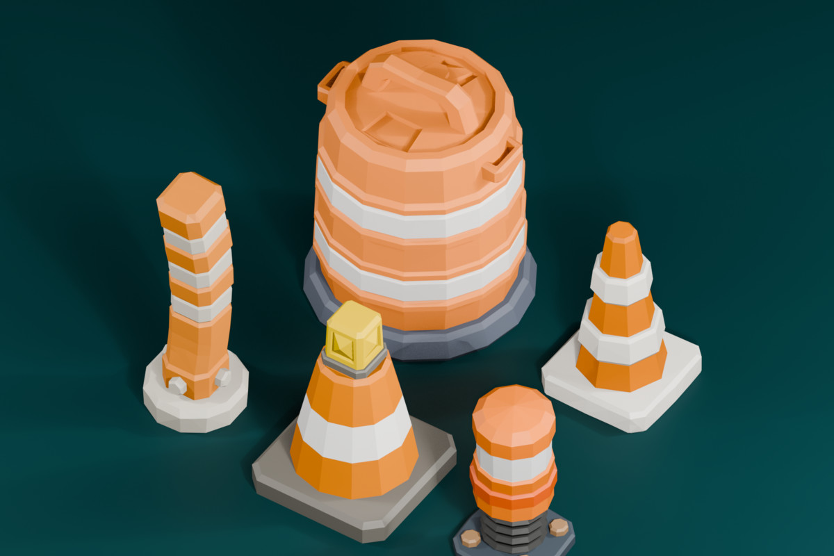 Stylized Traffic & Roadside Props