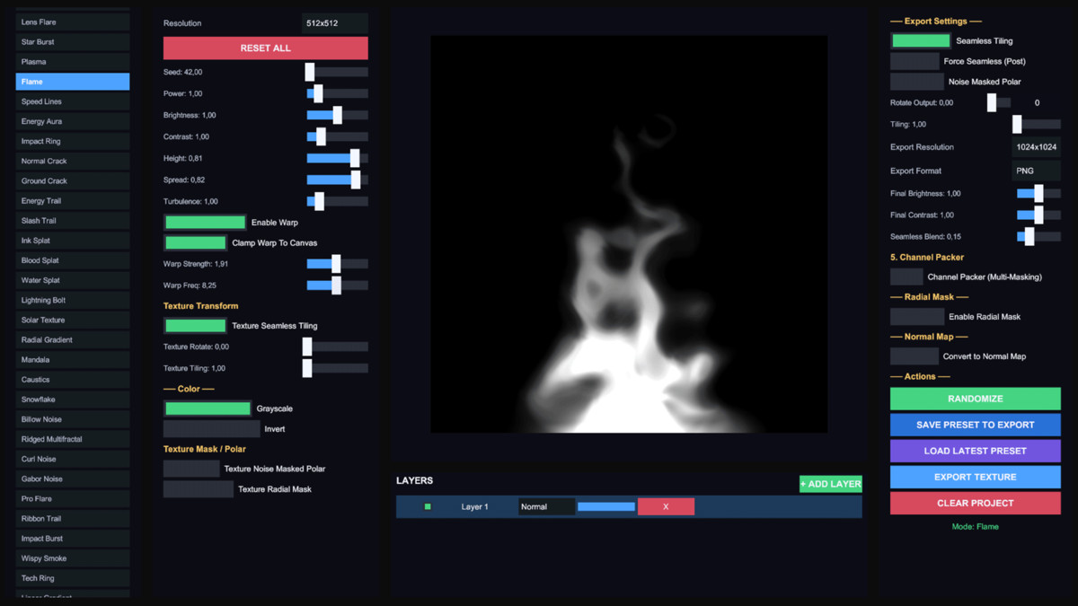 XAL VFX Texture Generator - Procedural Noise, Masks