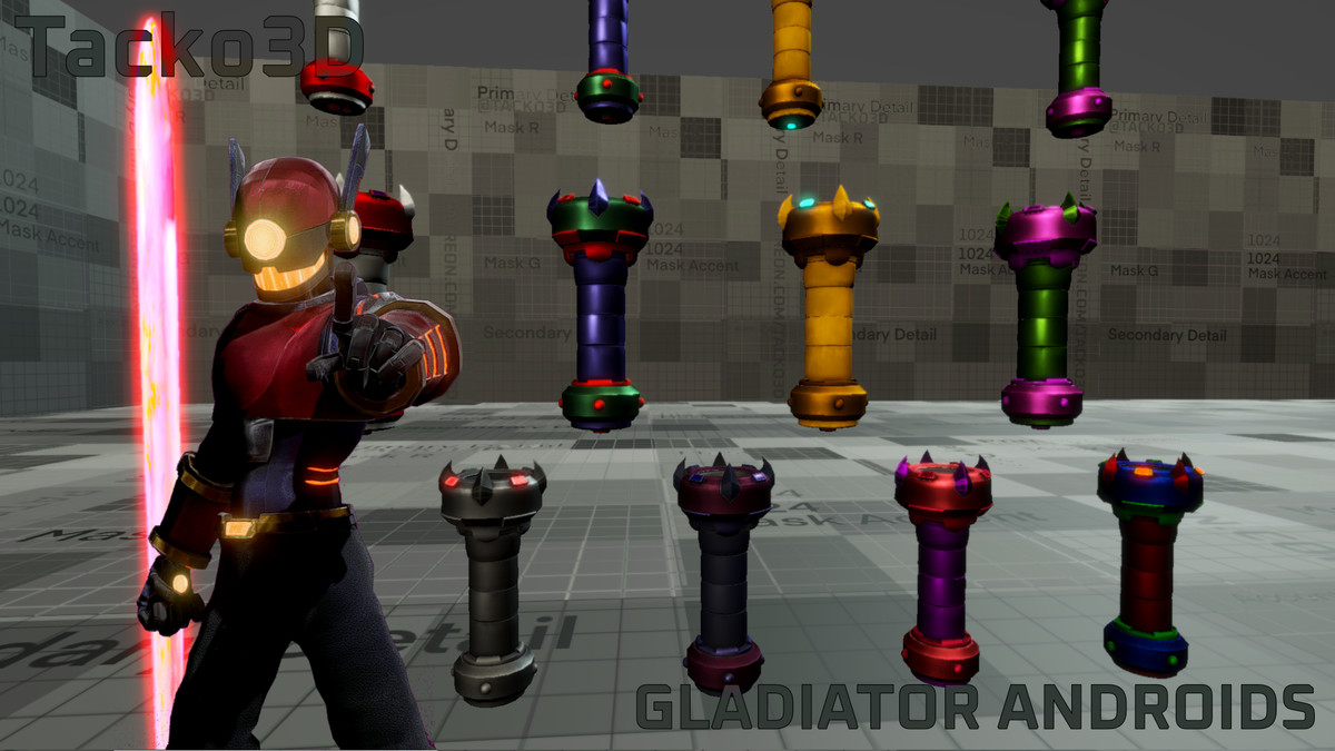 Gladiator Androids Pack Z - Customizable Robot Warriors