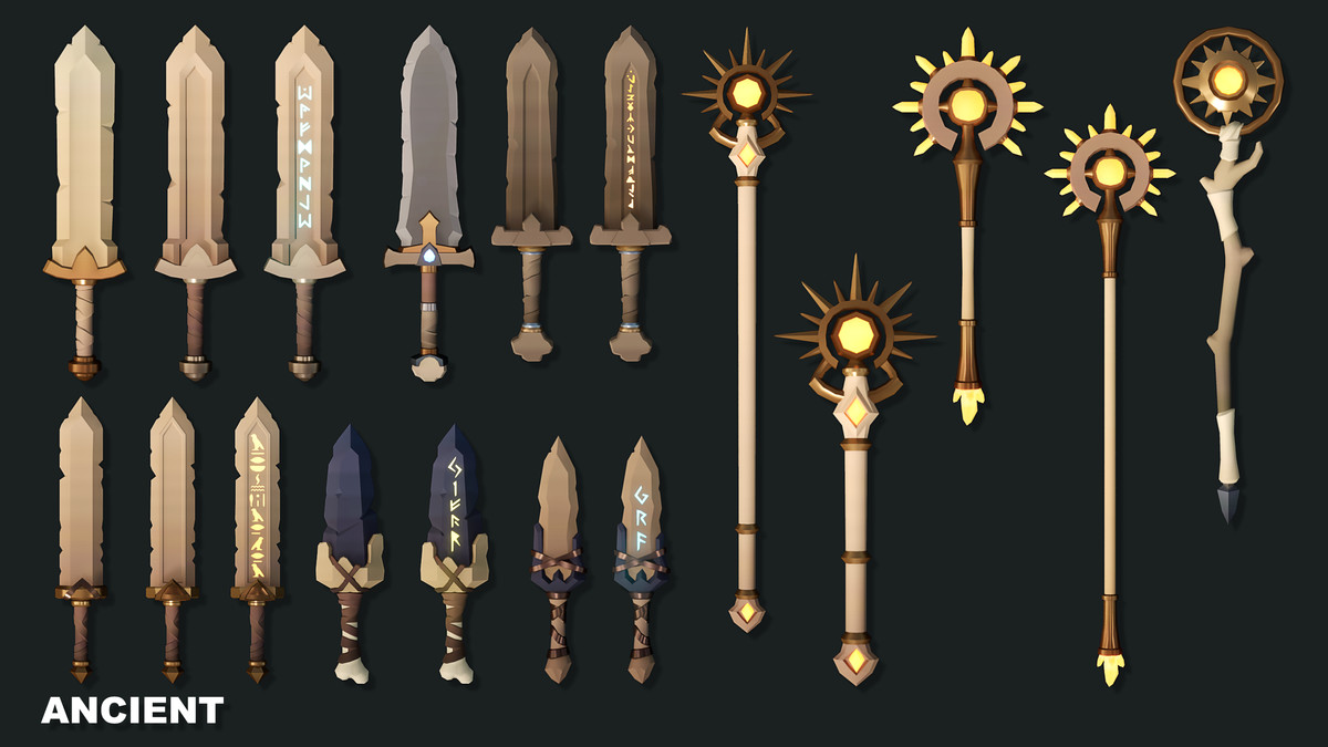 Stylized Desert Fantasy Weapons - Low Poly Asset Pack