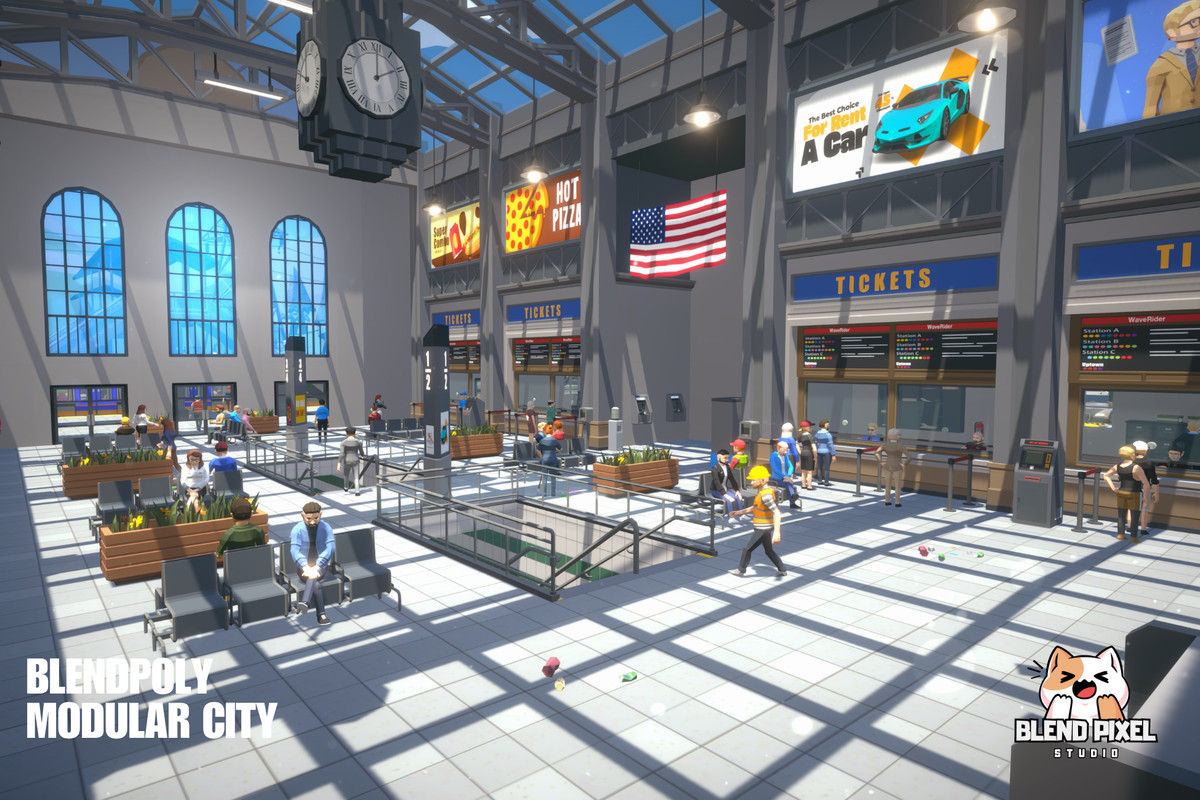 BlendPoly Modular City - Low Poly Assets