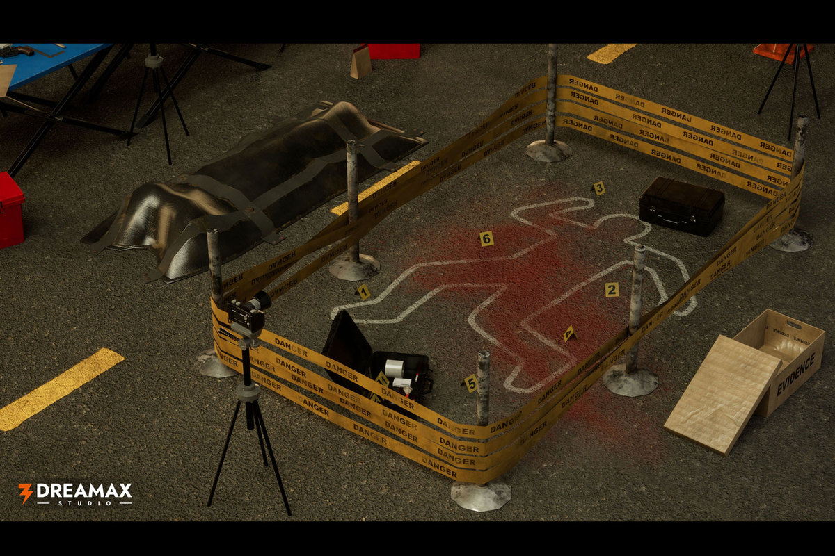 Crime Scene Props - Forensic Evidence Kit, Body Bag, Police Tape & Investigation