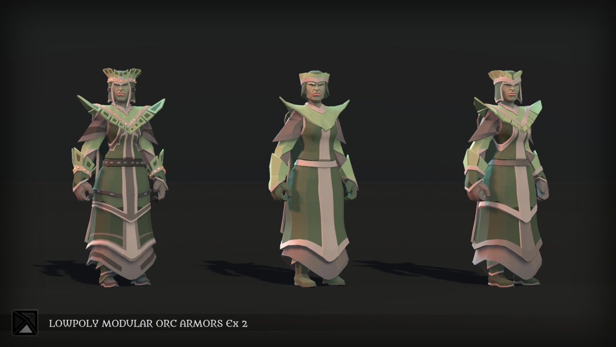Low Poly Orcs Modular Armors Ex2 - LOWPOLY MEDIEVAL FANTASY SERIES