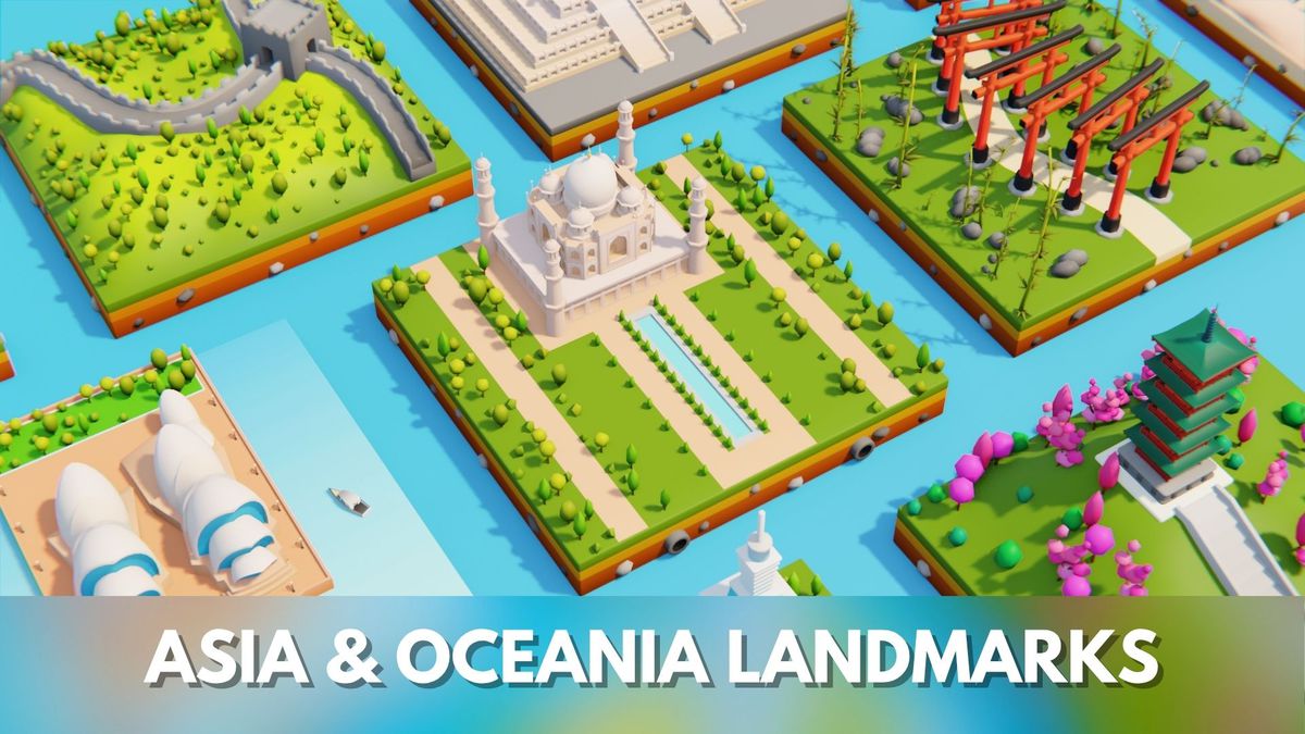 Low Poly Asia & Oceania LandMarks by IGS