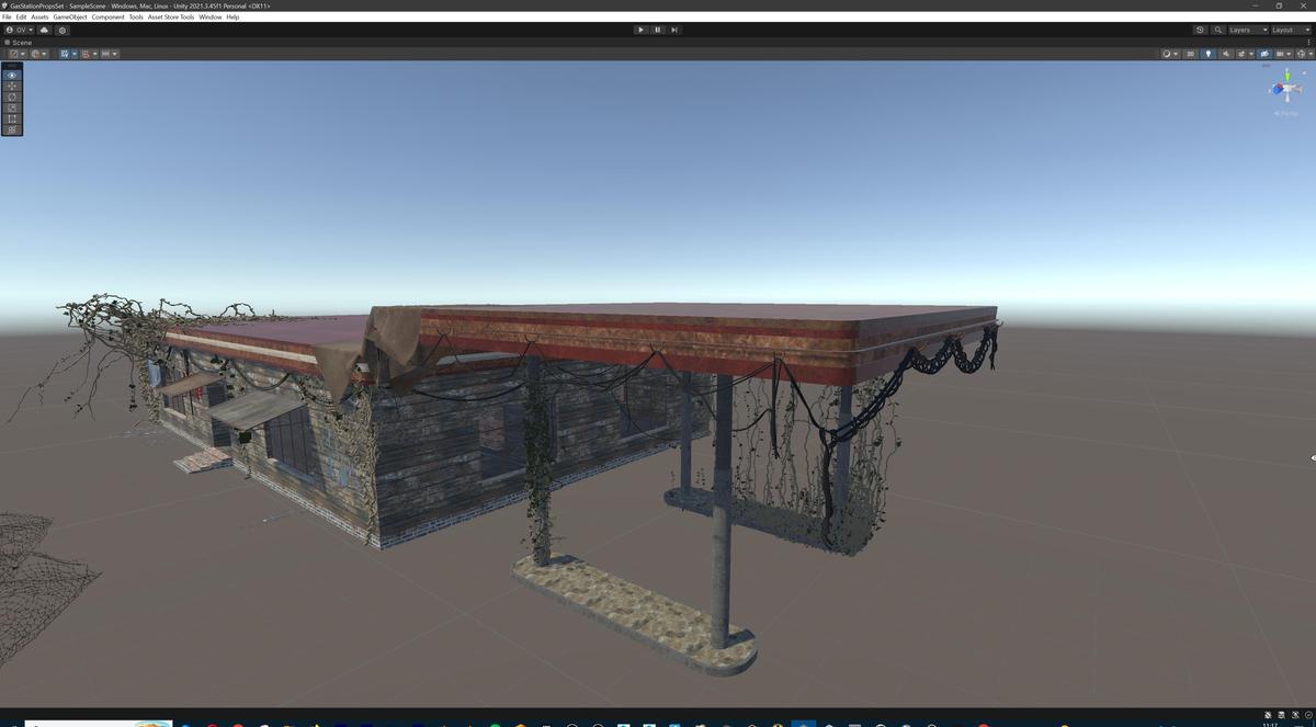 Post-Apocalyptic Junkyard Rusty Gas Station Props Pack (217 3d assets)