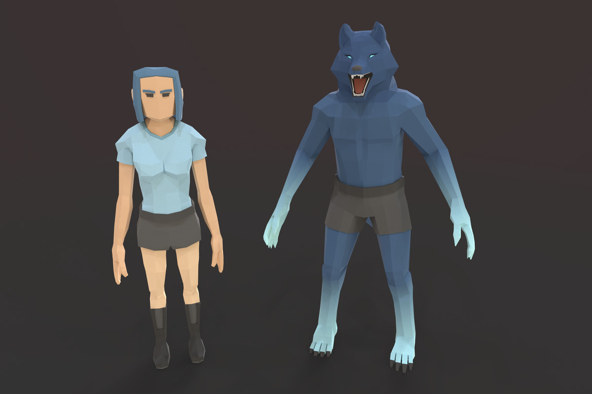 Low Poly Werewolf Pack