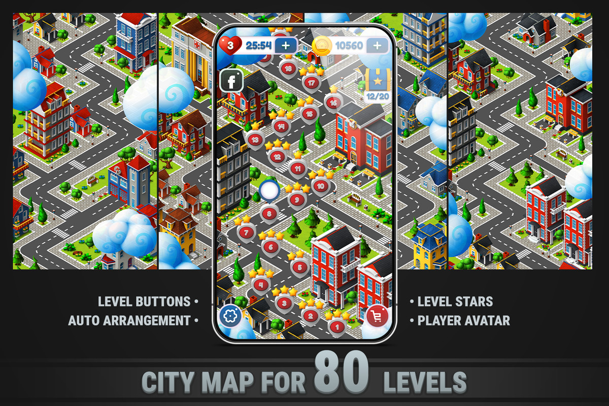 MK Puzzle Level Map Pack • 4 Themes Bundle