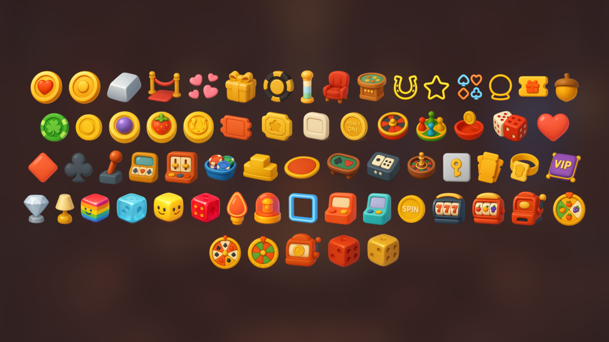 Casino & Board Game UI Icons Pack for Casual and Mobile Games