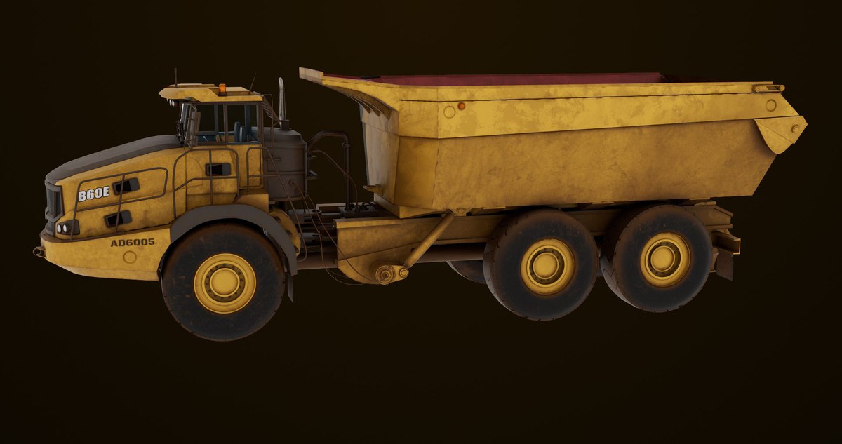 Articulated Dirty Mining Truck 03 URP HDRP Textures