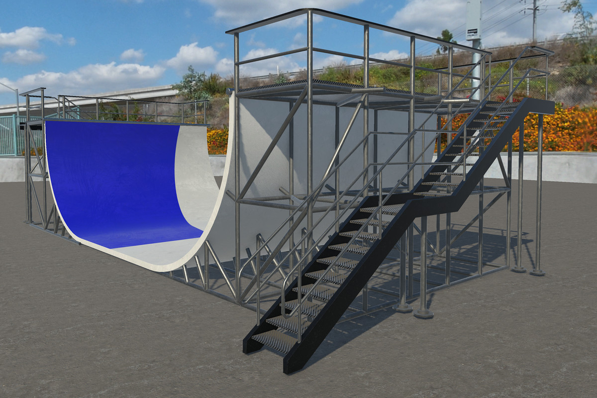 Skateboard and Vert Ramp