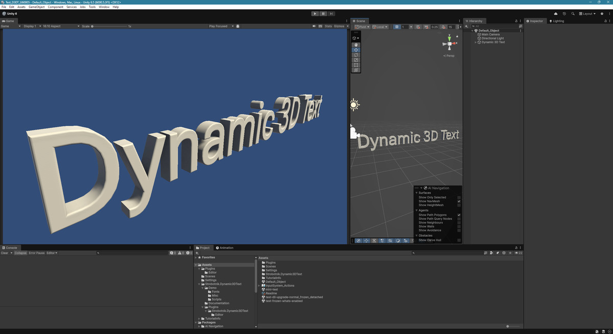 Dynamic 3D Text