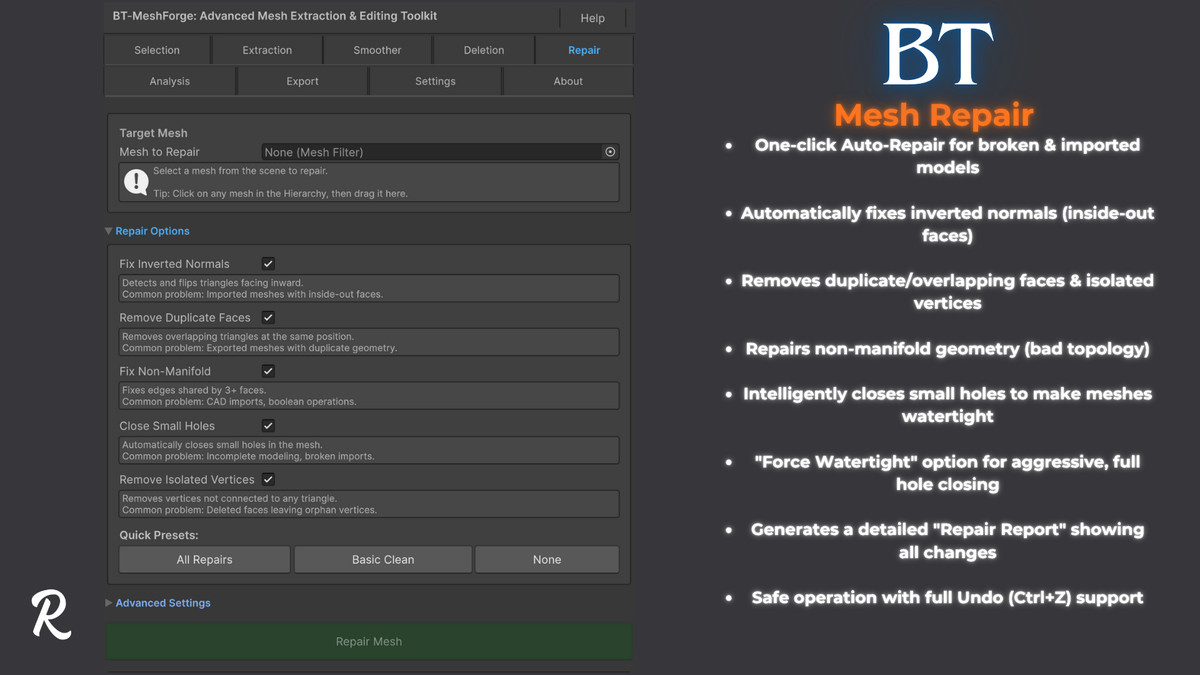 BT-MeshForge: Advanced Mesh Extraction & Editing Toolkit