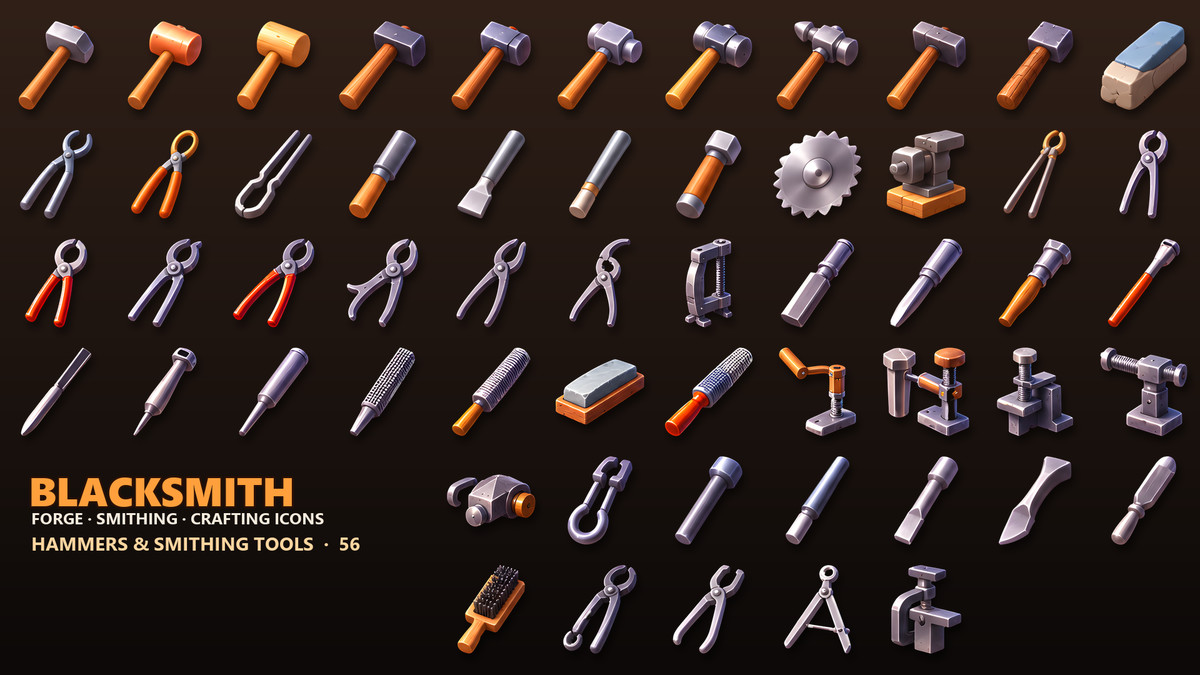 Blacksmith Icons - Ores, Tools & Weapon Parts