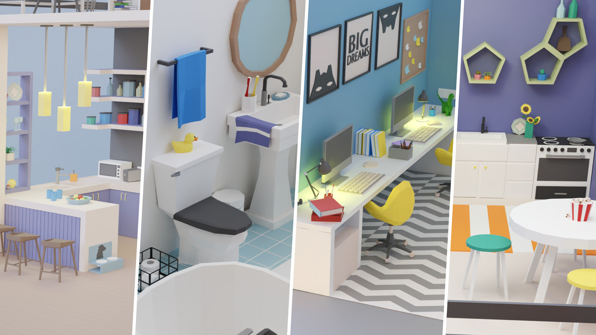 Low Poly Apartments Interiors Pack