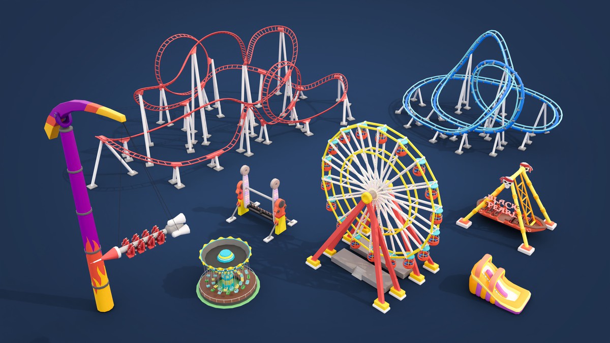Amusement Park - Low Poly 3D Models Pack