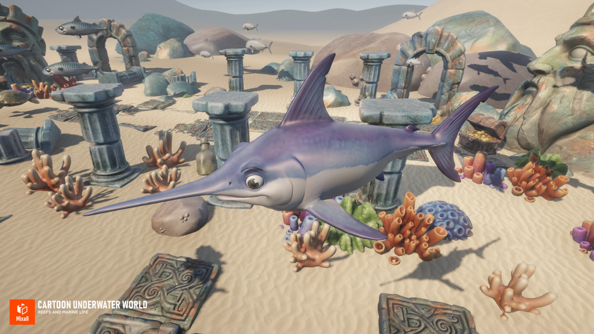 Cartoon underwater world - Reefs and Marine life