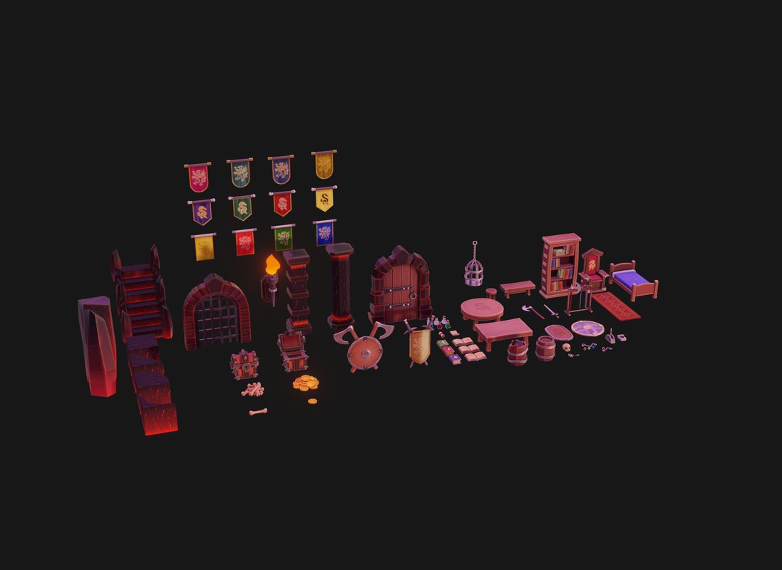 Complete Fantasy Dungeon Creator – Modular 3D Assets + Props + Ambience + SFX