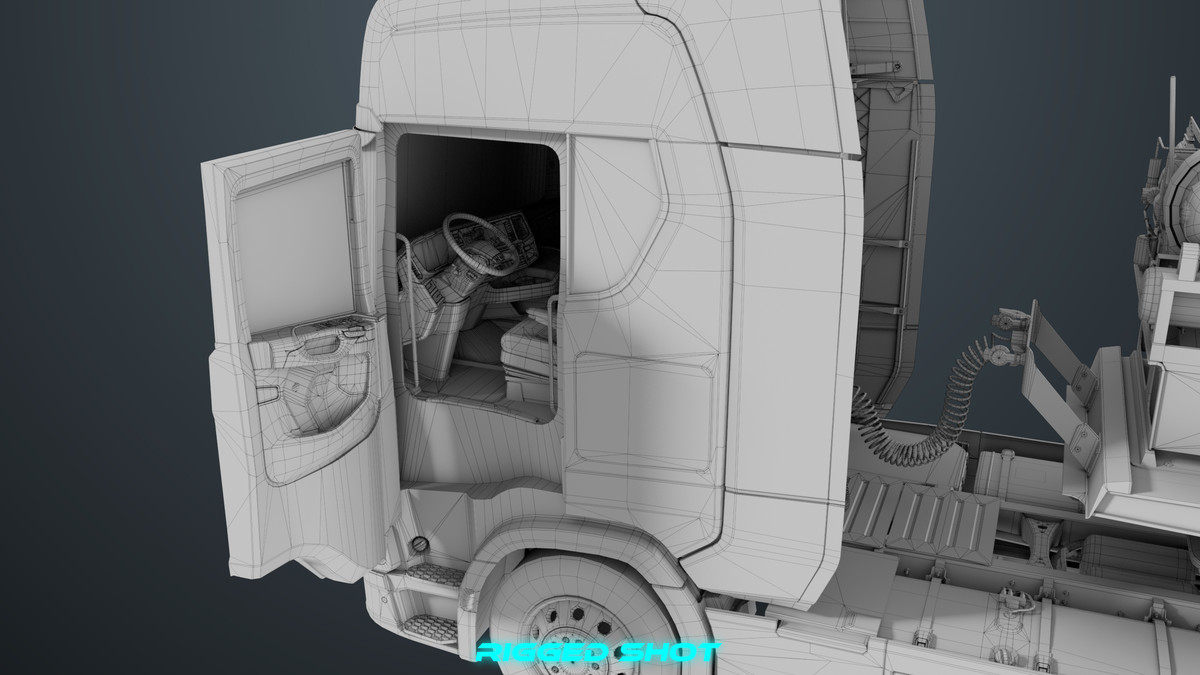 Chassis06 Cement Trailer 01 White URP HDRP Textures