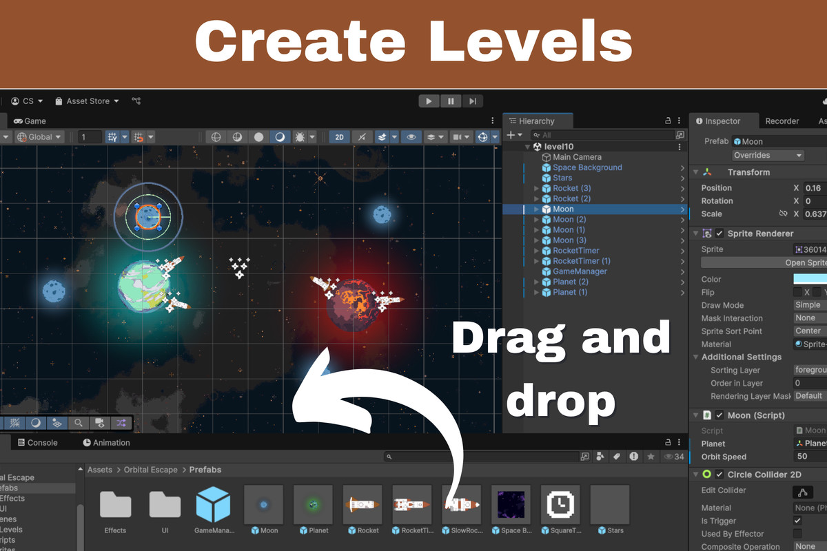 Orbital Escape Game Template - Launch Rockets