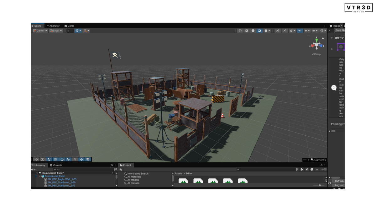 Paintball Field Modular Pack - 74 Textured Environment Assets