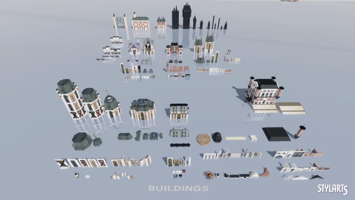 Stylized Steampunk City, image 17