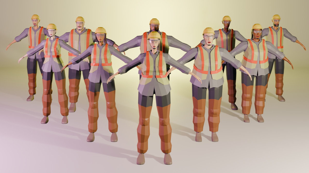 Low poly Characters - Modern theme