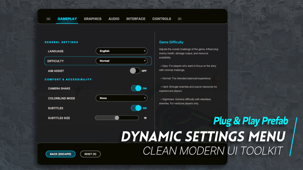 Dynamic Settings & Key Rebinding System (UI Toolkit)