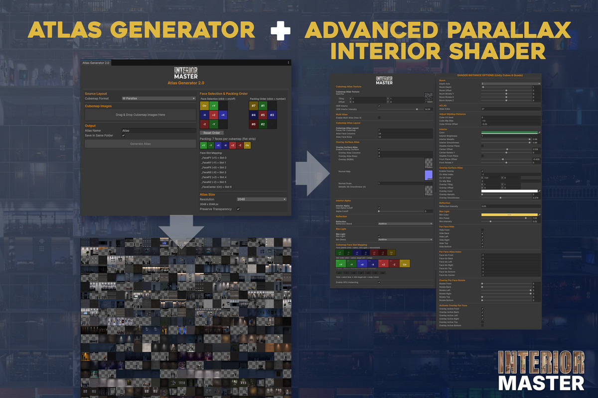 Interior Master - Atlas/Shader-Parallax Solution - for Unity6/URP