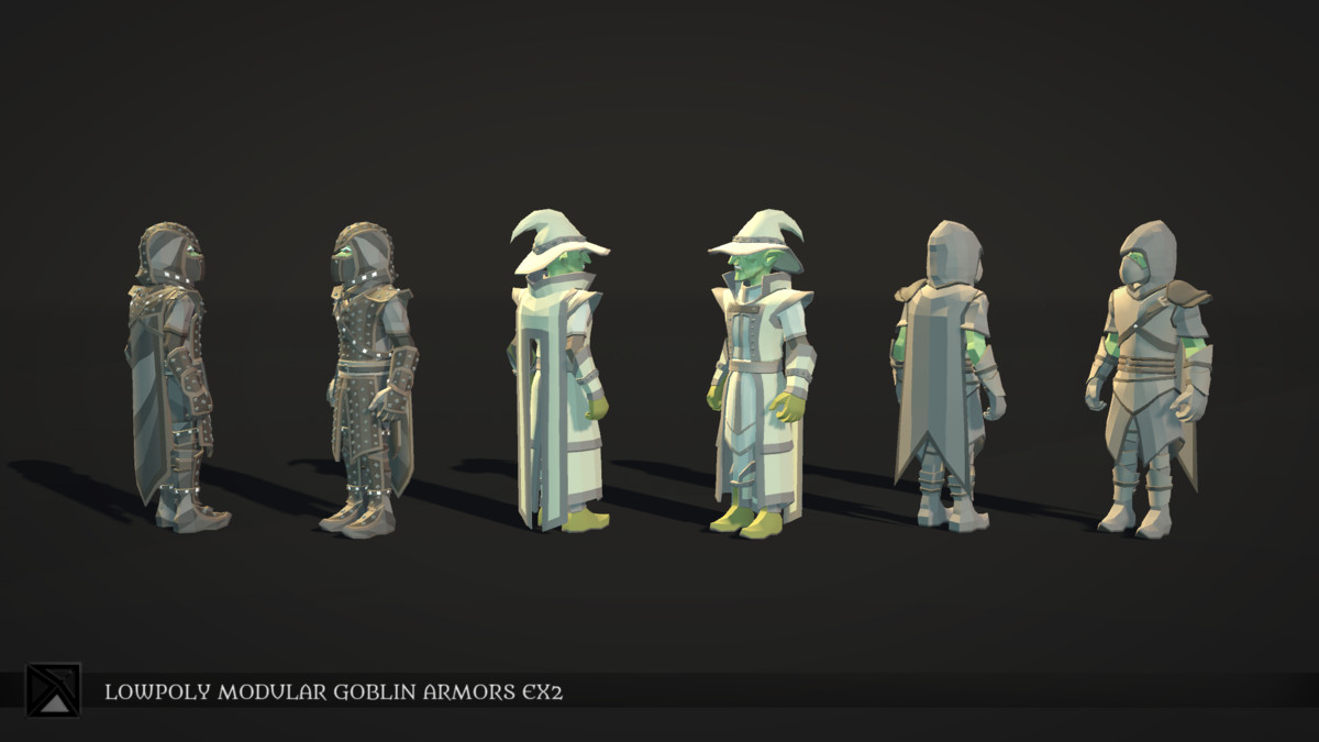 Low Poly Goblins Modular Armors Bundle - LOWPOLY MEDIEVAL FANTASY SERIES