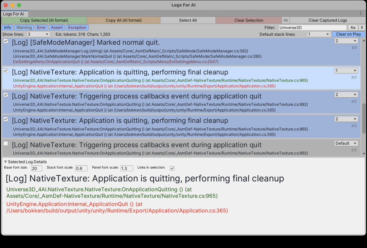Logs for AI