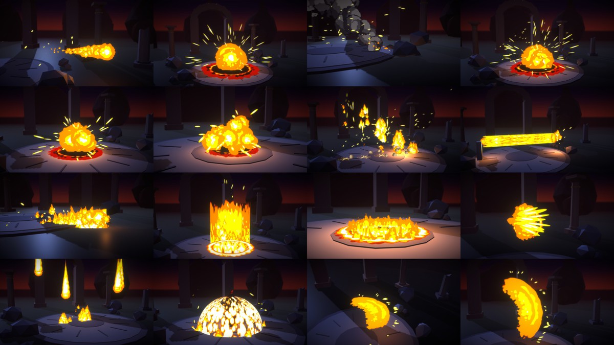 Toon Fire VFX Pack — 100 Stylized Fire Effects