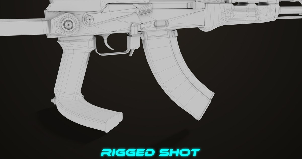 AKMS Light Machine Gun 10 Wood URP HDRP Texture