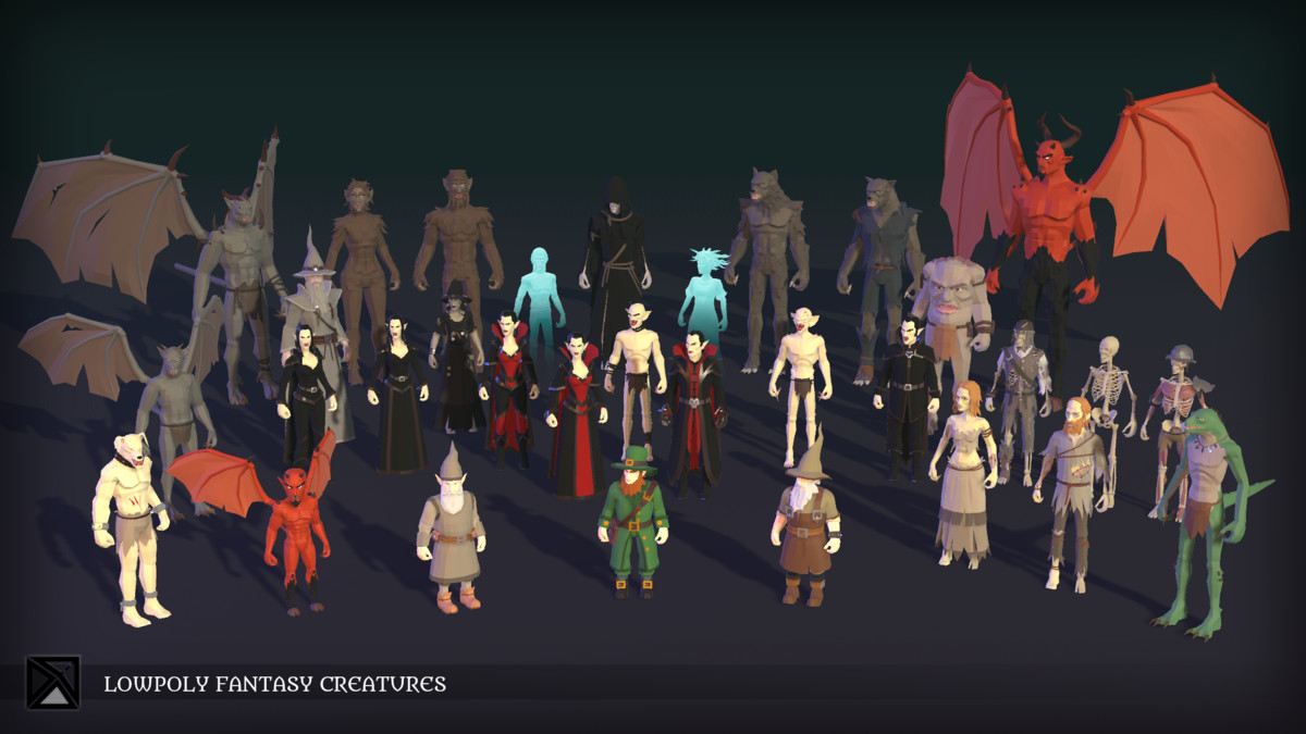 Lowpoly NPCs Bundle MEDIEVAL FANTASY SERIES