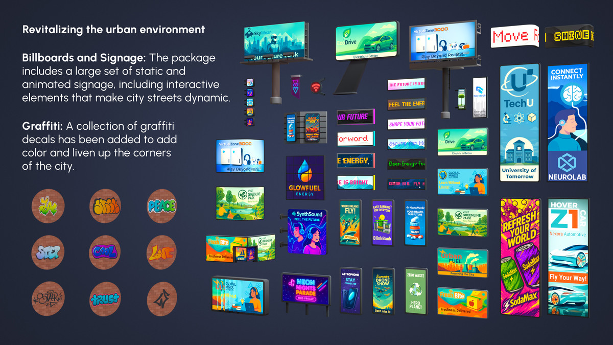 Cartoon City - Low Poly City 3D Models Pack