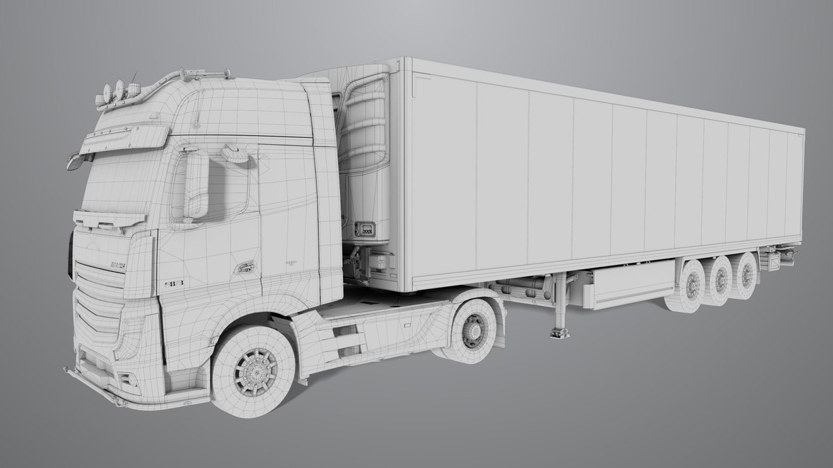 Heavy Truck 03 Refrigerator Trailer Interior URP HDRP Textures