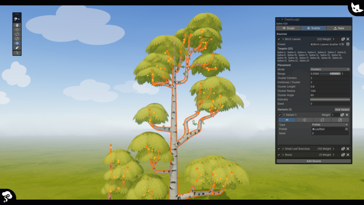 TreeSculpt - Tree Spline Modelling