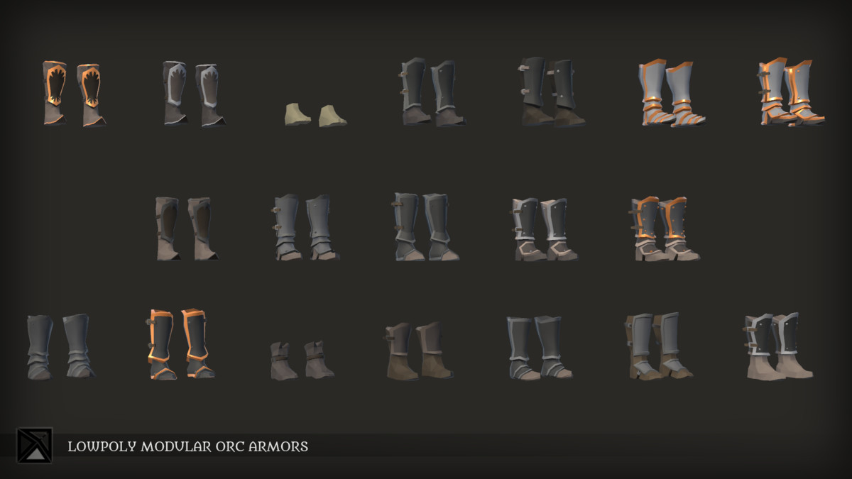Low Poly Orc Modular Armors - LOWPOLY MEDIEVAL FANTASY SERIES