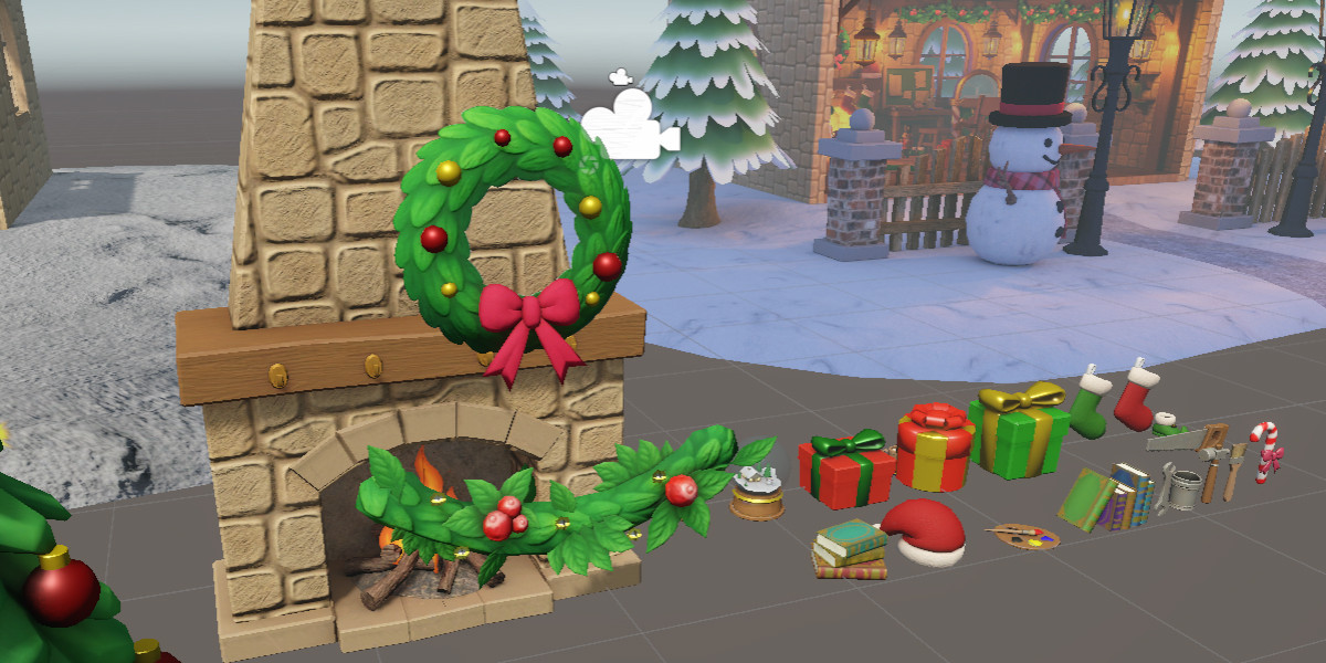 45+ Christmas Cabin & Toy Workshop 3D Game Ready Lowpoly 3D Asset Pack