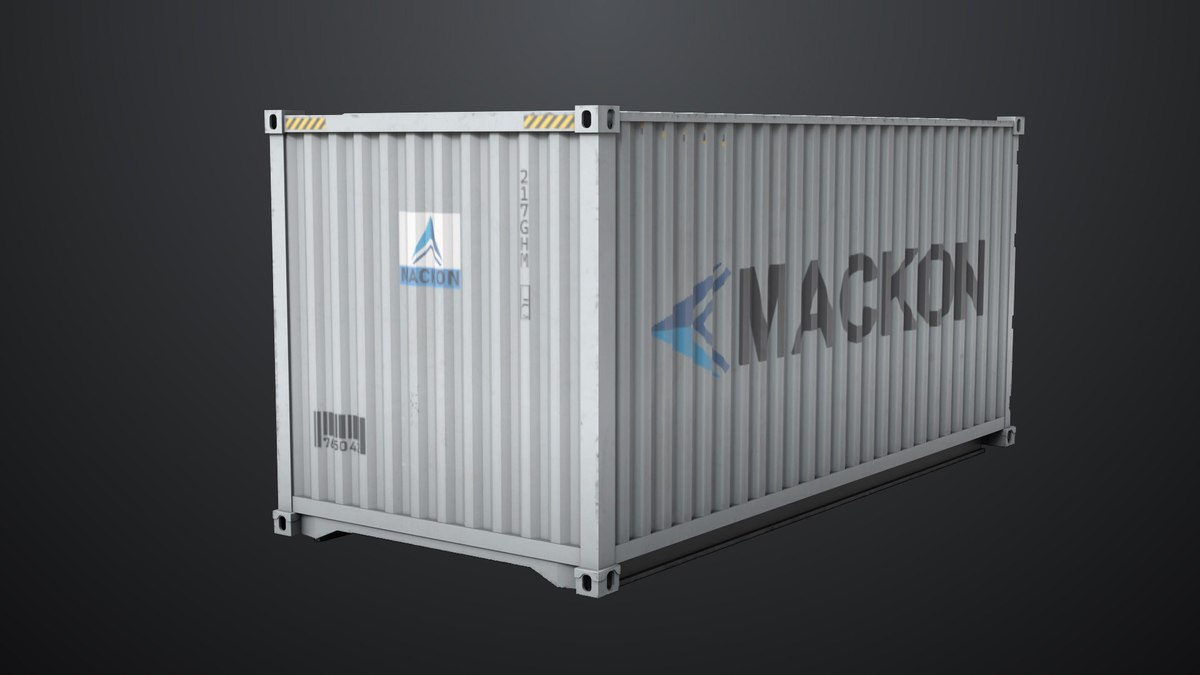 5 Cargo Container 20ft Single Mat URP HDRP Textures
