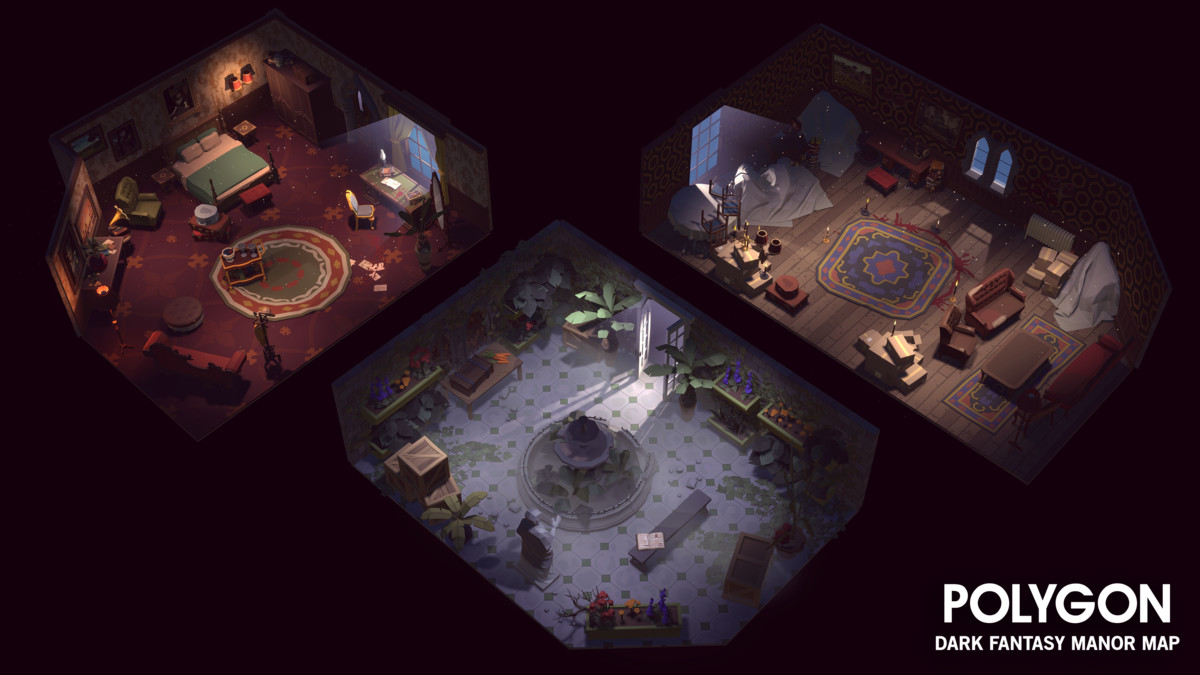 POLYGON - Dark Fantasy Manor Map by Synty