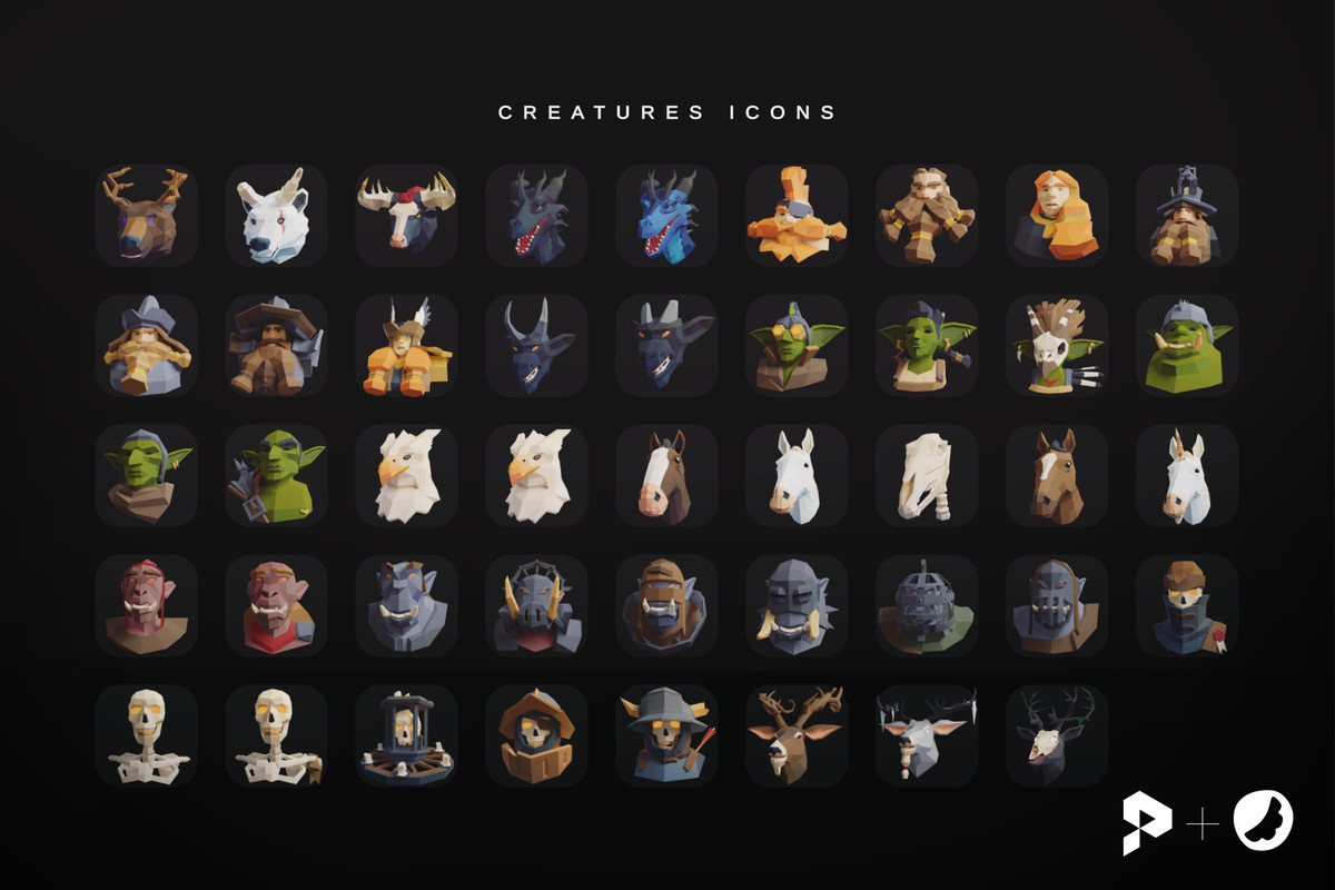 Low Poly Animated Fantasy Creatures