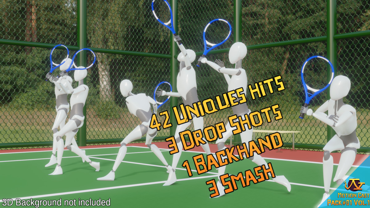 Tenniswoman animations (Motion Cast#01 Vol.1)
