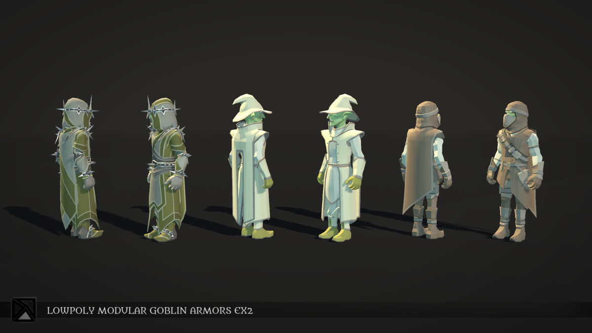Low Poly Goblins Modular Armors Bundle - LOWPOLY MEDIEVAL FANTASY SERIES