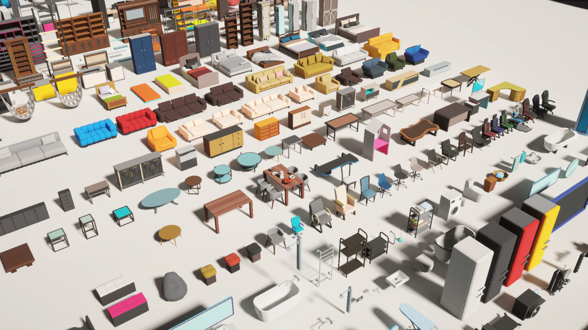 Low Poly 15 Rooms 1000+ objects Vol.1