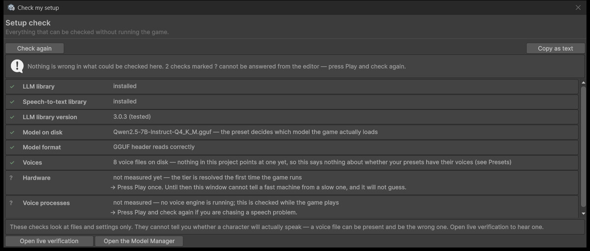 Offline AI NPC