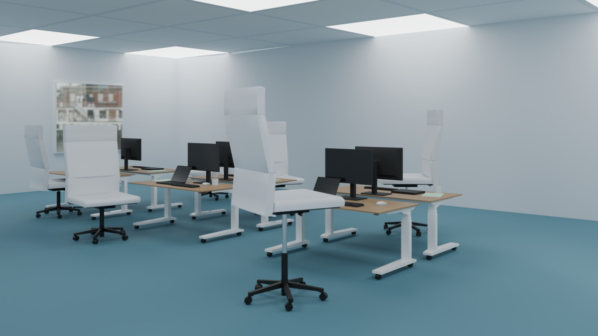 Modern Office Set Low Poly
